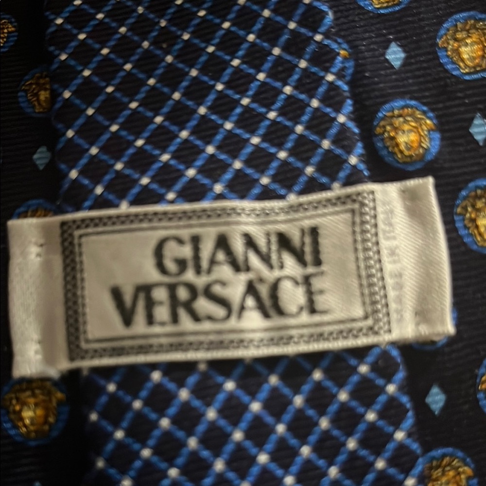 Gianni Versace Blue Patterned Tie - image 2
